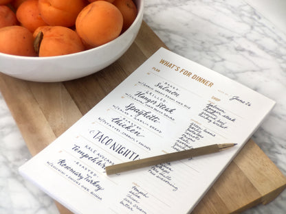 Dinner menu notepad with magnet